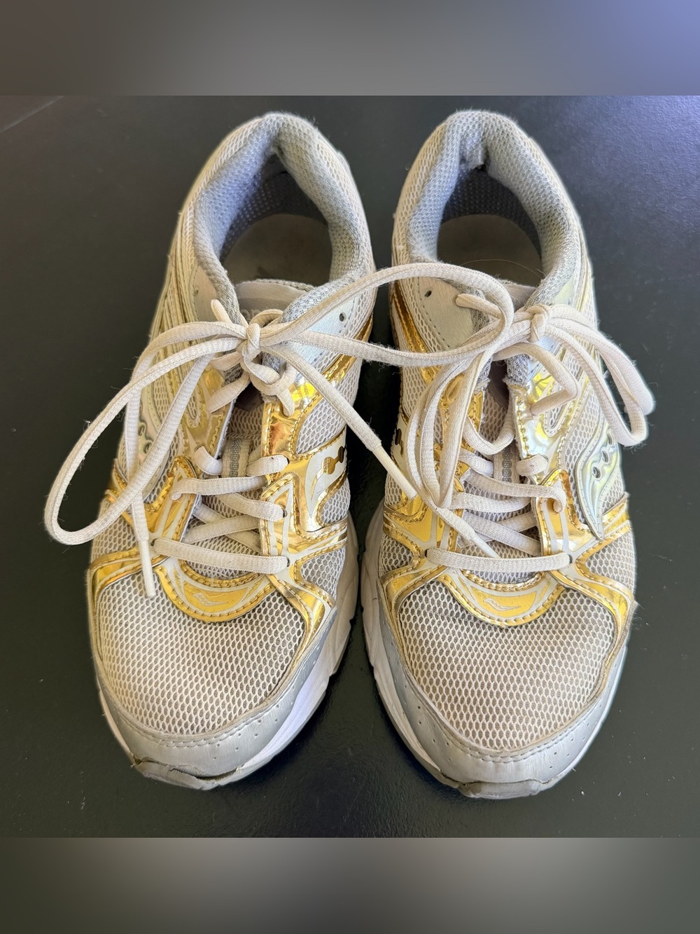 Saucony x J.Crew Collab Silver and Gold Ride Millennium Sneakers - Picture 6 of 12